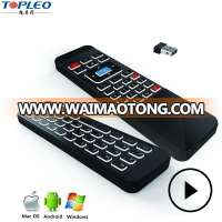 Universal 2.4g master tv fly air mouse remote control for android tv box with air mouse backlit keyboard