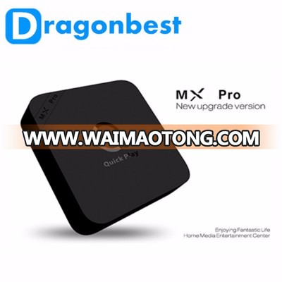 Hot selling android tv box mx pro quick play 4K amlogic s905 tv box